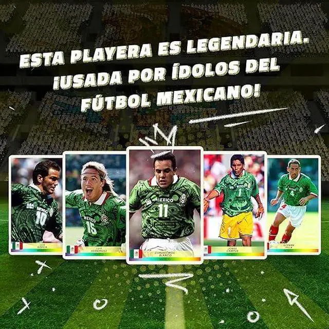 Alt view image 6 of 6 - Mexico 1998 Retro WBC Jersey - Mexican Soccer Jersey