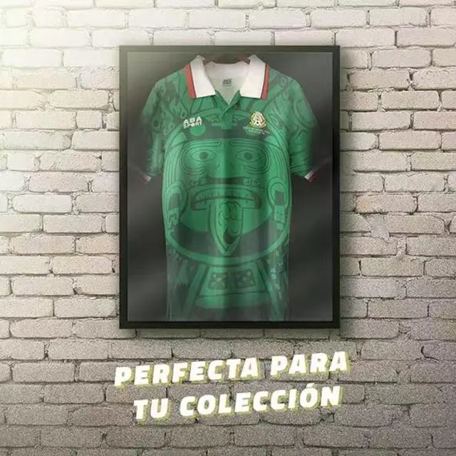 Alt view image 3 of 6 - Mexico 1998 Retro WBC Jersey - Mexican Soccer Jersey Black XXL
