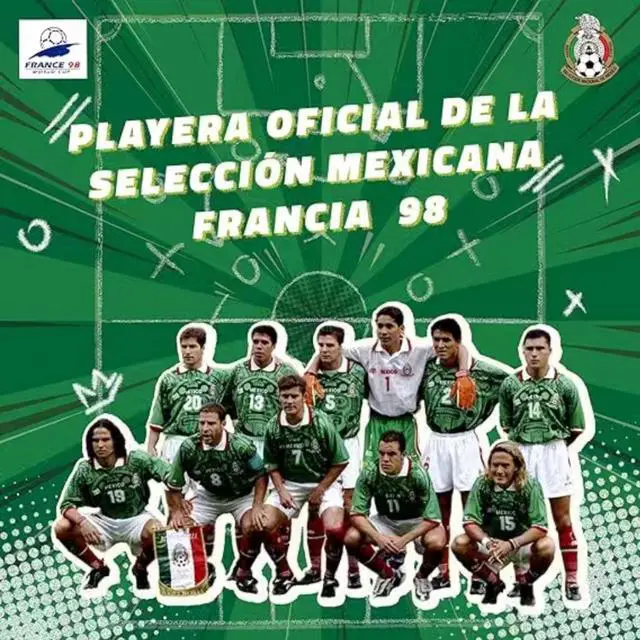 Alt view image 4 of 6 - Mexico 1998 Retro WBC Jersey - Mexican Soccer Jersey Black XXL