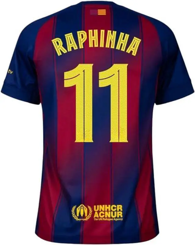 Main image of Raphinha #11 Mens Soccer Jersey Fan Edition Short Sleeve & Casual Shirt - Home, Away, Third Kit & Fourth Kit 2025/26 Deep Royal Blue / Red 2025/26 2XL