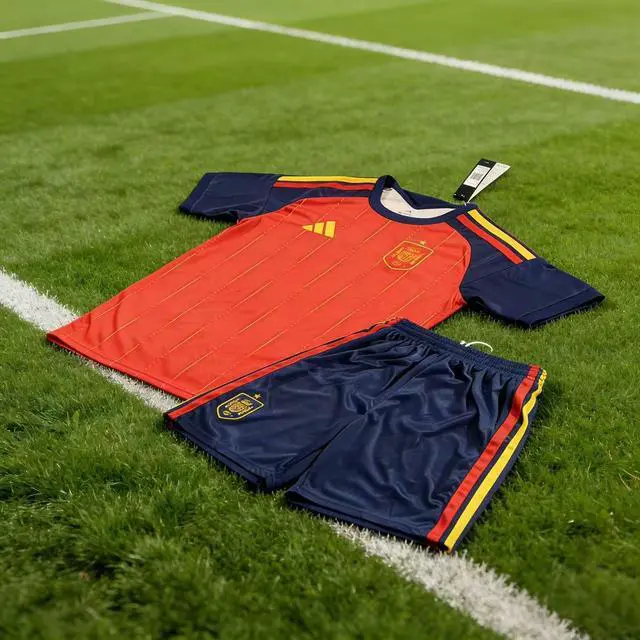 Alt view image 4 of 5 - Men's Spain 26 Home Replica Soccer Jersey, Short Sleeve Breathable Quick-Dry Football Shirt, Classic National Team Uniform for Match Day, Training and Casual Fan Wear
