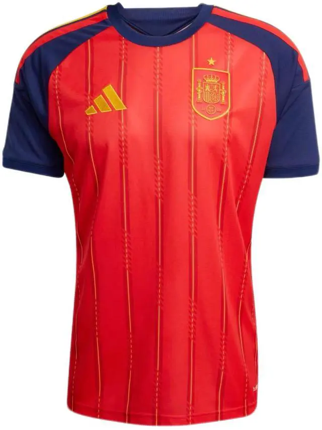 Main image of Men's Spain 26 Home Replica Soccer Jersey, Short Sleeve Breathable Quick-Dry Football Shirt, Classic National Team Uniform for Match Day, Training and Casual Fan Wear