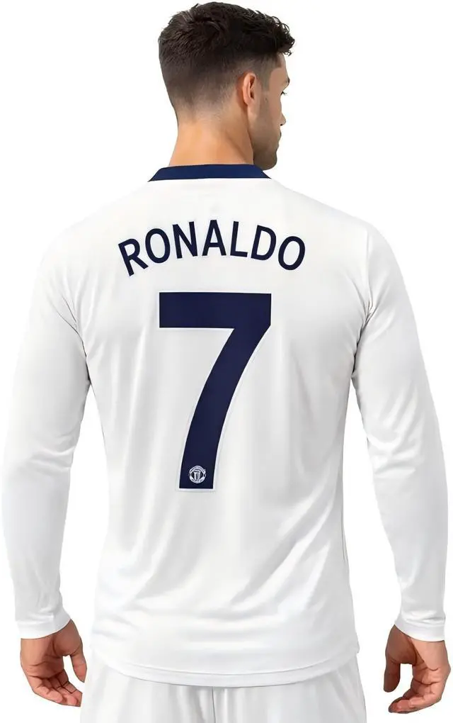 Alt view image 2 of 2 - Mens Soccer Jersey Fan Version Long & Short Sleeve Shirt for Game Day, Training, or Casual Wear - 2007/08 White L