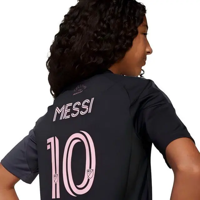 Alt view image 5 of 5 - Inter Miami 25/26 Messi Youth Away Jersey Sustainable Soccer Shirt with Moisture-Wicking AEROREADY Fabric L