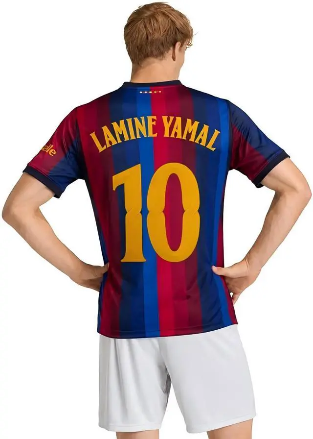 Alt view image 2 of 6 - Lamine Yamal Mens Soccer Jersey 2026/27 Fan Version Short Sleeve Shirt for Game Day, Training, or Casual Wear 4XL