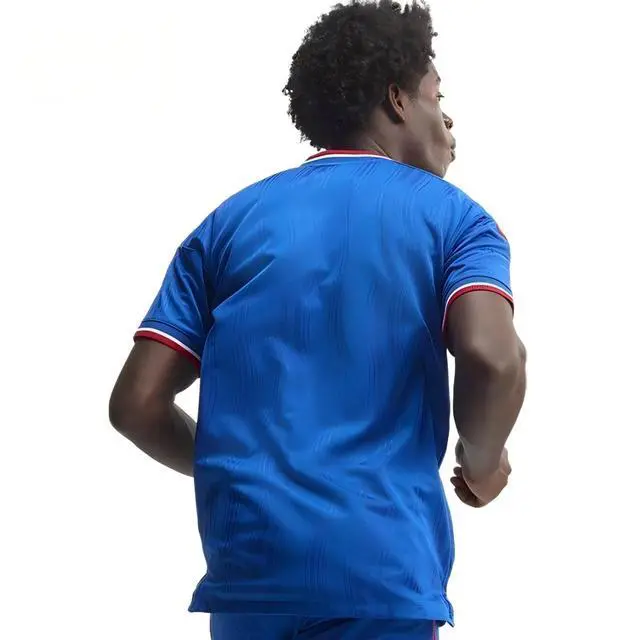 Alt view image 4 of 5 - Men's Manchester United 26/27 Away Special Edition Soccer Jersey, Short Sleeve Quick Dry Breathable Blue Football Shirt, Wave Texture Uniform S-4XL for Training, Match Day & Daily Casual Sport Wear XL