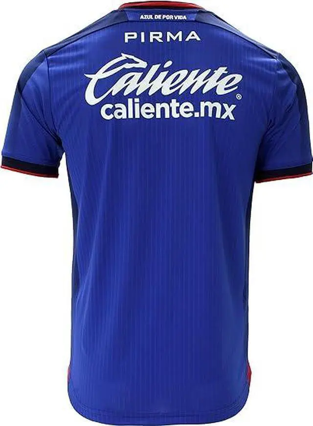 Alt view image 2 of 4 - Men's Cruz Azul 2023 Home Replica Soccer Jersey, Short Sleeve Breathable Quick Dry Blue Football Shirt, Geometric Line Pattern Sports Uniform for Training, Match Day & Daily Casual Sport Wear