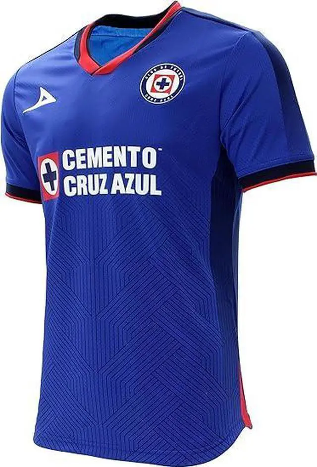 Alt view image 4 of 4 - Men's Cruz Azul 2023 Home Replica Soccer Jersey, Short Sleeve Breathable Quick Dry Blue Football Shirt, Geometric Line Pattern Sports Uniform for Training, Match Day & Daily Casual Sport Wear