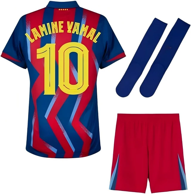 Main image of Youth Lamine Yamal Soccer Jersey Fan Version for Kids, Boys and Girls, Short Sleeve for Game Day, Training, or Casual Wear 22 - 7-8yesrs 4th