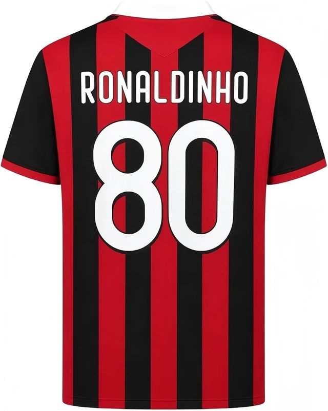 Main image of Ronaldinho Retro Mens Soccer Jersey 2005 & 2009 Short & Long Sleeve for Game Day, Training, or Casual Wear 2009 Short Sleeve S