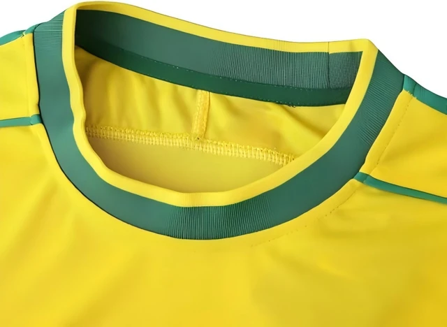 Alt view image 6 of 6 - Brazil Ronaldo #9 Retro Mens Soccer Jersey Fan Edition Short Sleeve Training & Casual Shirt Home & Away 1998 Yellow M