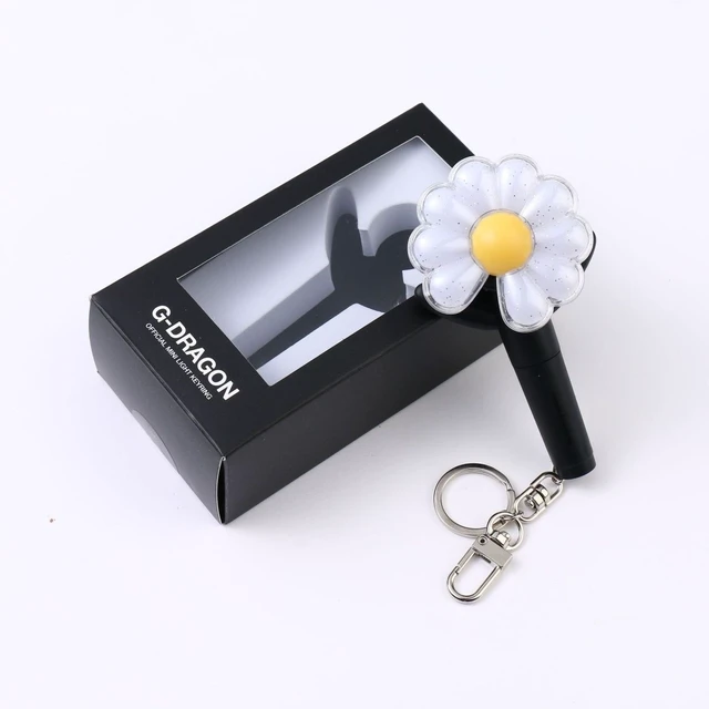 Alt view image 7 of 7 - G-DRAGON Mini Light Stick Keyring Black Version, LED Daisy Light Keychain, Concert Fan Merchandise Bag Charm Gift