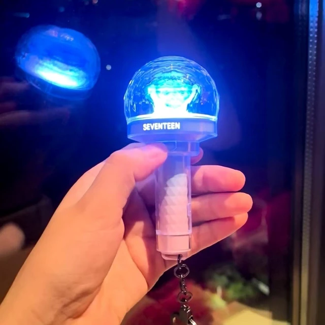 Alt view image 2 of 7 - SEVENTEEN 10th Anniversary Mini Light Up Light Stick Keyring, Caratbong LED Keychain, Concert Fan Merch Bag Charm Gift