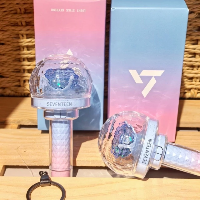 Alt view image 6 of 7 - SEVENTEEN 10th Anniversary Mini Light Up Light Stick Keyring, Caratbong LED Keychain, Concert Fan Merch Bag Charm Gift