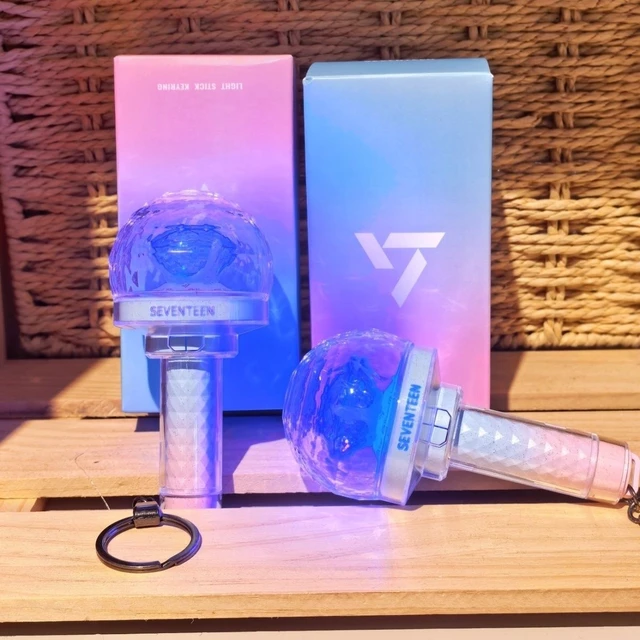 Alt view image 7 of 7 - SEVENTEEN 10th Anniversary Mini Light Up Light Stick Keyring, Caratbong LED Keychain, Concert Fan Merch Bag Charm Gift