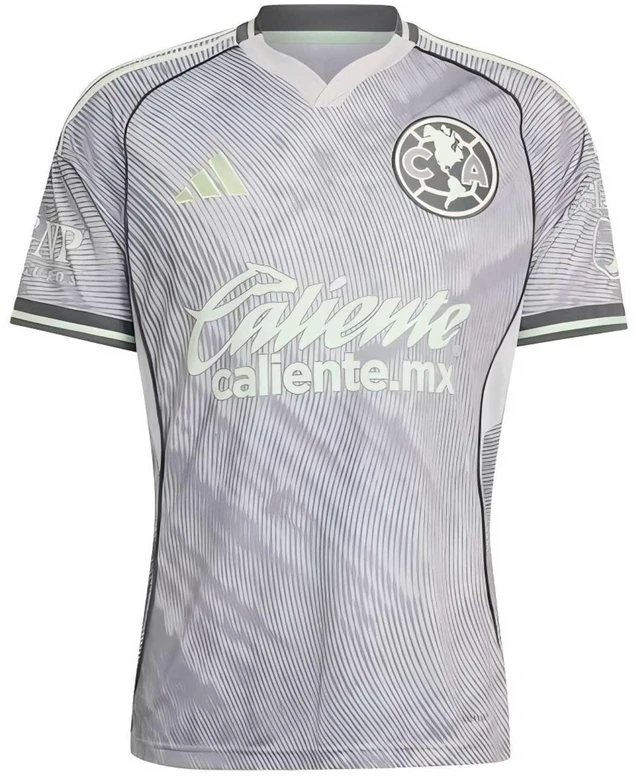 Main image of Club America 2025/26 Men's Third Soccer Jersey, Quick Dry Replica Football Shirt, Grey with Lime Green Accents for Match Day, Training & Casual Wear XL