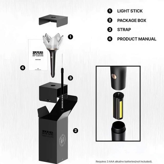 Alt view image 5 of 7 - BIGBANG 20th Anniversary Crown Light Stick, Kpop Concert Hand Held Cheering Lightstick, G-Dragon Fan Merchandise