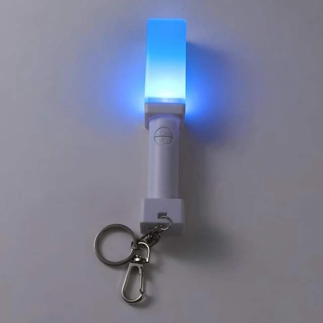Alt view image 2 of 5 - TWS Mini Lightstick Keychain, Glowing Concert Cheering Light Pendant, Cute Kpop Fan Key Ring with Stickers, Bag Charm Gift