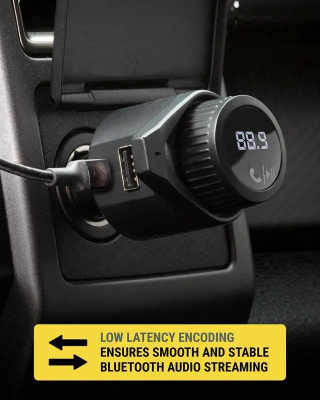 Alt view image 5 of 7 - BTFM9 FM Bluetooth Transmitter Car, Dual 12W USB-C and USB-A Charging Ports, Fast Type C Car Charger, Wireless Radio Bluetooth Adapter, Hands-Free Kit for Calls, Siri and Google Assistant