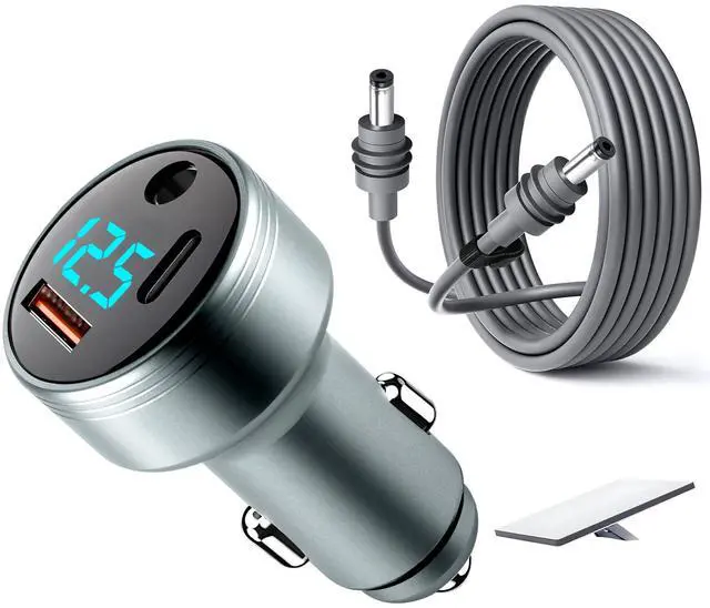 Main image of Car Adapter for Starlink Mini, 3-in-1 Car Charger and DC Power Cable with Cigarette Lighter Adapter, 12V-24V Digital Display, QC 3.0 30W and PD 45W Ports, 16AWG Cable for Car Accessories(10FT)