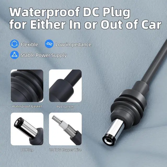 Alt view image 2 of 6 - Starlink Mini Car Charger, Star Link Mini DC Power Cable 10FT/3FT, Mini Starlink Accessories 100W 12V-24V Cigarette Lighter Adapter with USB, Type-C Port and Voltmeter, Waterproof DC Plug