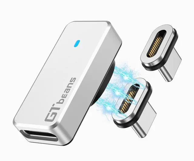 Main image of USB C Magnetic Adapter 24Pin with 2 Tips, 40Gbps PD 240W Type C Connector | Right Angle, USB 4.0 Data Transfer & 8K 60Hz Video Output for Steam Deck, MacBook Pro/Air, Phones, for iPhone 17/16/15