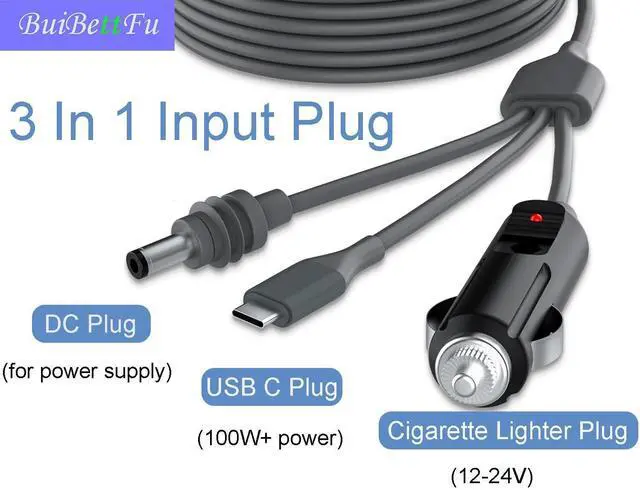 Alt view image 2 of 7 - for Starlink Mini DC Power Cable Cigarette Lighter 10FT/ 3M, High-Speed Starlink Mini 12V-24V Car Replacement Cable Charger Supply Cord Adapter Plug Accessories (3 in 1)