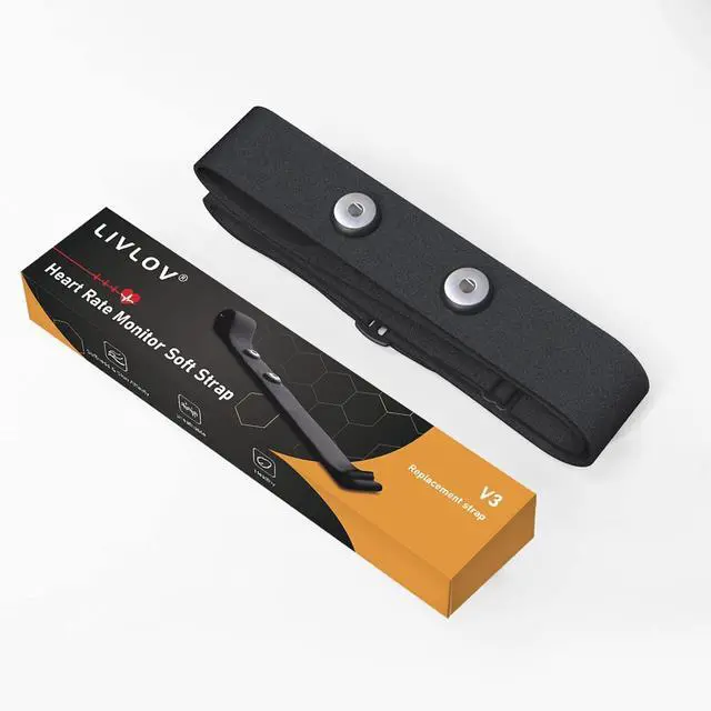 Alt view image 6 of 6 - Heart Rate Monitor Replacement Strap, Chest Replacement Strap Compatible with Wahoo Tickr Polar H7 Garmin HRM Coospo, IP67 Waterproof, Adjustable Soft Size M to XXL