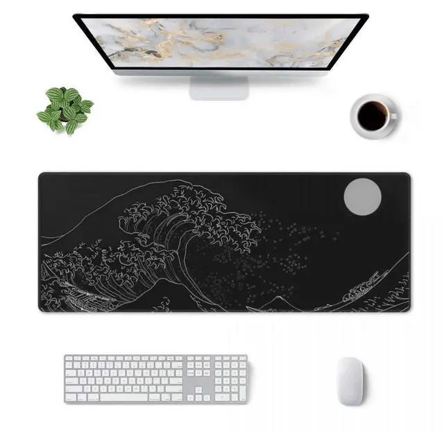 Alt view image 6 of 7 - Large Japanese Desk Mat, Anime Gaming Mouse Pad with Non-Slip Base, XL Desk Protector for Office & Home, 31.5x11.8 inch