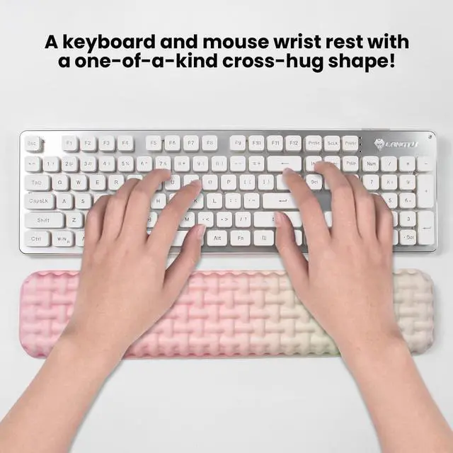 Alt view image 6 of 7 - Ergonomic Keyboard and Mouse Wrist Rest Set - Wrist Support for Mouse, Computer Wrist Cushion Combo, Soft Memory Foam Wrist Support for Keyboard, Laptop, Mac, Office, Work, Gaming