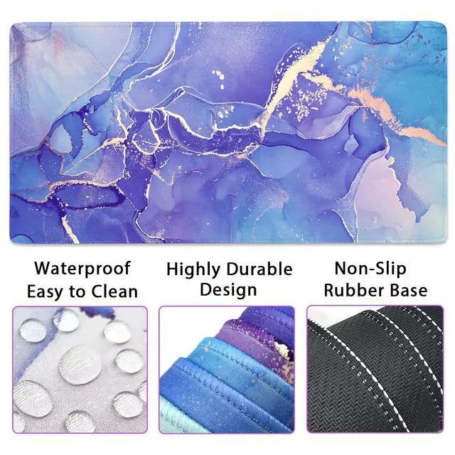 Alt view image 3 of 7 - 4-in-1 Gaming Mouse Pad Wrist Support SetDesk Pad + Mouse Pad with Wrist Rest + Keyboard Wrist Rest + Coaster, Ergonomic Design for Home Office Study Game - Purple Marble