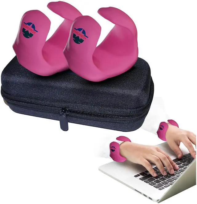 Main image of Wearable Gaming Wrist Rest for Keyboard, Mouse pad, Laptop, and PC Work or Gamer Support. (Pink, S-M)