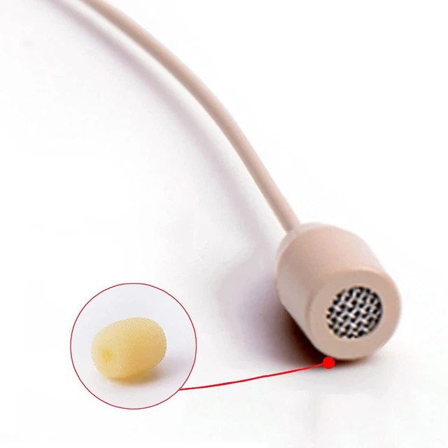 Alt view image 4 of 5 - Single Ear Headset Microphone Compatible with Audio-Technica Bodypack | Condenser Earset Headworn Mic for Wireless System Transmitter with 1.2m Cable Windscreen Hirose 4 Pin Plug
