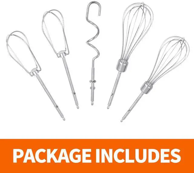 Alt view image 7 of 7 - 5 Pack Hand Mixer Replacement Beaters Compatible with BLACK and DECKER Electric Hand Held Mixer, Include 2 Mixer beaters, 2 Dough Hooks, 1 Whisk, Beaters Electric Mixer Parts Accessories
