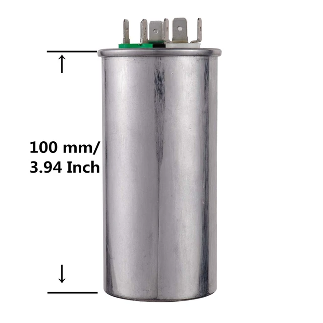 Alt view image 3 of 4 - 50+5uF 50/5MFD ±6% 370V/440V CBB65 Dual Run Circular Start Capacitor for AC Motor Run or Fan Start or Condenser Straight