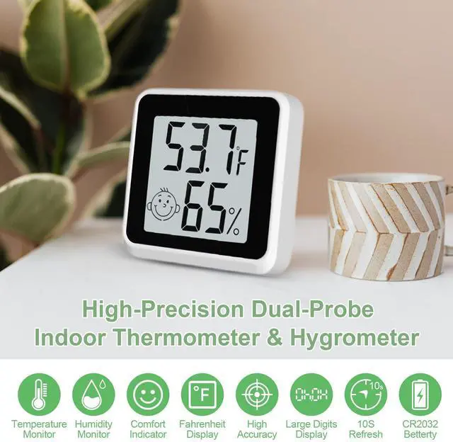 Alt view image 2 of 7 - Indoor Humidity Meter Hygrometer 4Pack, Room Thermometer for Accurate Room Temperature Monitor, Digital Hygrometer with Indoor Thermometer for Home, Baby Nursery, and Humidity Sensor Enhanced Comfort