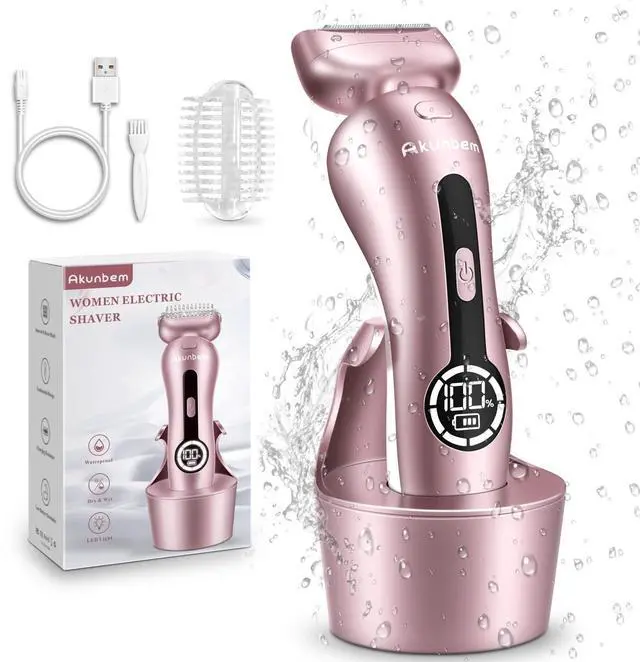 Main image of Electric Shaver for Women for Legs Bikini Trimmer Electric Razors for Women Underarm Public Hairs Rechargeable Womens Shaver Wet Dry Use Painless Cordless with Detachable Head (Pink)