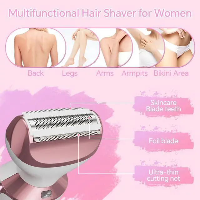 Alt view image 2 of 7 - Electric Razor for Women, 4-in-1 Bikini Trimmer & Body Shaver