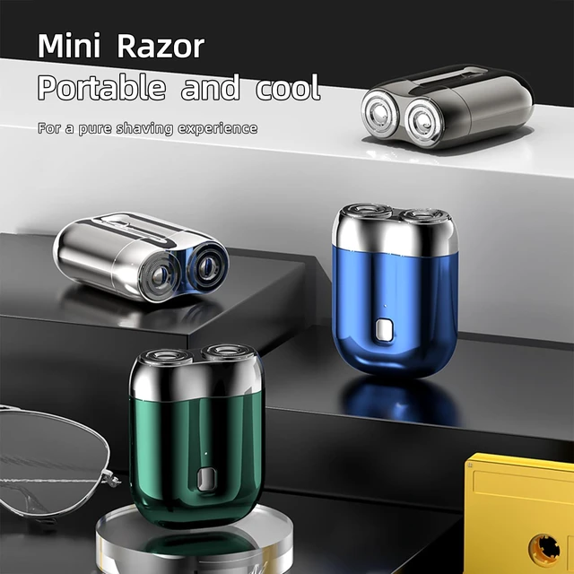 Alt view image 7 of 7 - New Model Mini Dual-Head Electric Shaver, Upgrade Pocket Shaver, Washable Double Head Razor, USB Electric Mini Portable Razor, Rechargeable Waterproof Compact Electric Shaver(Four Color) (Gray)