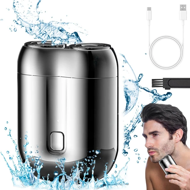 Main image of 2026 New Model Mini Dual-Head Electric Shaver, Electric Mini Portable Razor, Pocket Size Washable Double Head Razor, Rechargeable Waterproof Compact Electric Shaver for Home, Car, Travel (Silver)