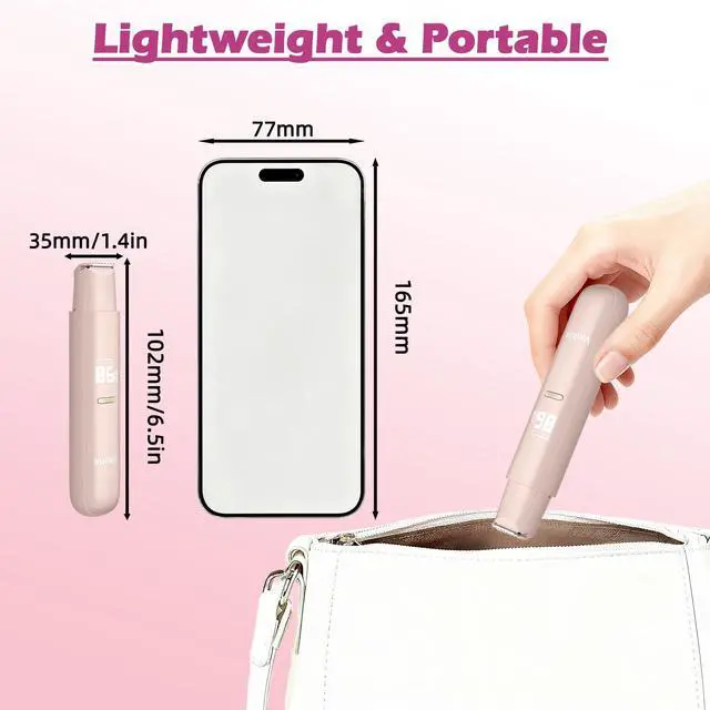 Alt view image 5 of 7 - Bikini Trimmer for Women, Painless Electric Razor for Pubic Hair, Face, Legs, Underarms, IPX7 Waterproof Shaver with Ceramic Blades, USB Rechargeable, Portable for Travel, Gifts for Women Pink