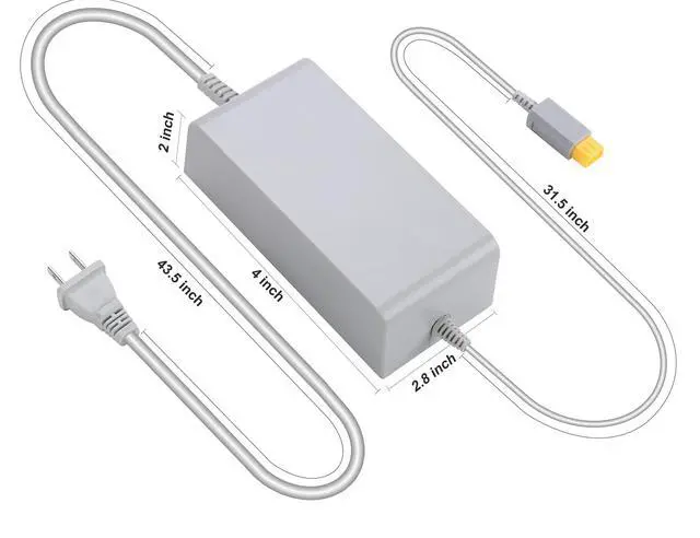 Alt view image 4 of 7 - Charger for Wii U Console, AC Adapter Power Supply Charging Cable Cord Replacement for Nintendo Wii U Console