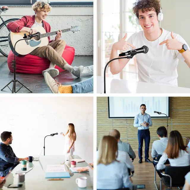 Alt view image 6 of 6 - Mic Stand, Boom Microphone Stands Tripod Gooseneck Microphone Stand Height Adjustable from 24" to 67" with 2 Mic Clips for Singing Stage Performance Party Mic Mount