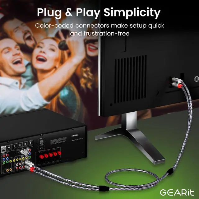 Alt view image 7 of 7 - RCA Cables Car Audio 15ft OFC, Audio Cable with Dual Shielding & Gold-Plated Connectors, RCA Cable for Subwoofer Cable, Hi-Fi System, Amplifier, Active Speakers, Gaming Consoles