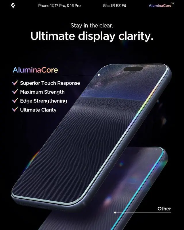 Alt view image 7 of 7 - GlasTR EZ FIT Screen Protector for iPhone 17 Pro, 17, 16 Pro
