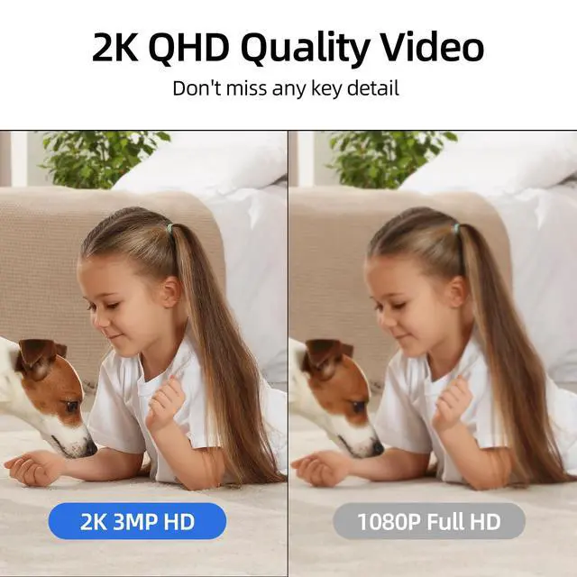 Alt view image 2 of 7 - Hawkray 360° 2K 3MP Security Camera Indoor,2.4/5GHz WiFi Smart Motion Alert with AI & 911 Connect,Color Night Vision,355° Pan 60° Tilt,Two-Way Talk