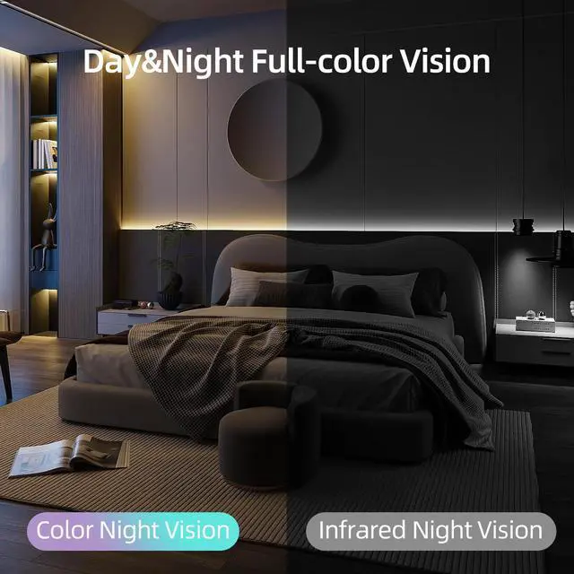 Alt view image 5 of 7 - Hawkray 360° 2K 3MP Security Camera Indoor,2.4/5GHz WiFi Smart Motion Alert with AI & 911 Connect,Color Night Vision,355° Pan 60° Tilt,Two-Way Talk