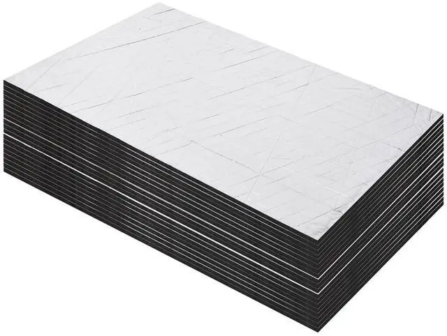 Main image of Car Heat Sound Deadening Insulation Mat - 197 Mil 16.1 Sqft Automobile Sound Deadening & Heat Insulation Material for Auto Hood Engine Roof Door and Trunk, Aluminum Foil Finish