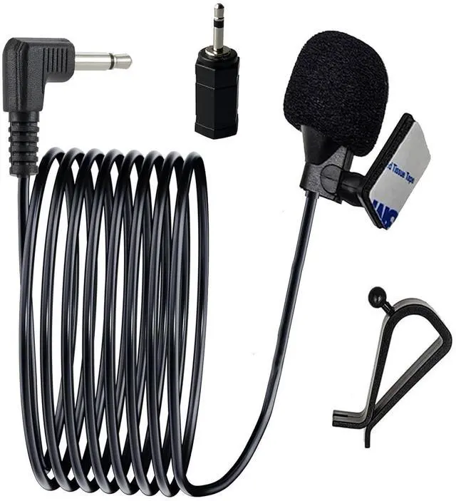 Main image of Car Microphone 3.5mm for Vehicle Stereo Audio Radio GPS DVD Enabled Head Unit,Replacement Mic for Sony Pioneer Kenwood Boss JVC Jensen Alpine,3M Cable with 3.5mm to 2.5mm Adapter