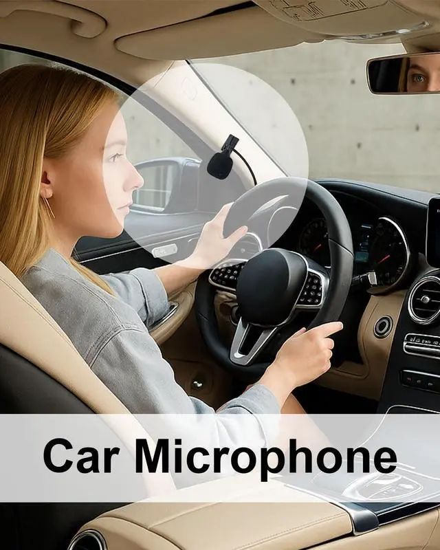 Alt view image 4 of 7 - Car Microphone 3.5mm for Vehicle Stereo Audio Radio GPS DVD Enabled Head Unit,Replacement Mic for Sony Pioneer Kenwood Boss JVC Jensen Alpine,3M Cable with 3.5mm to 2.5mm Adapter